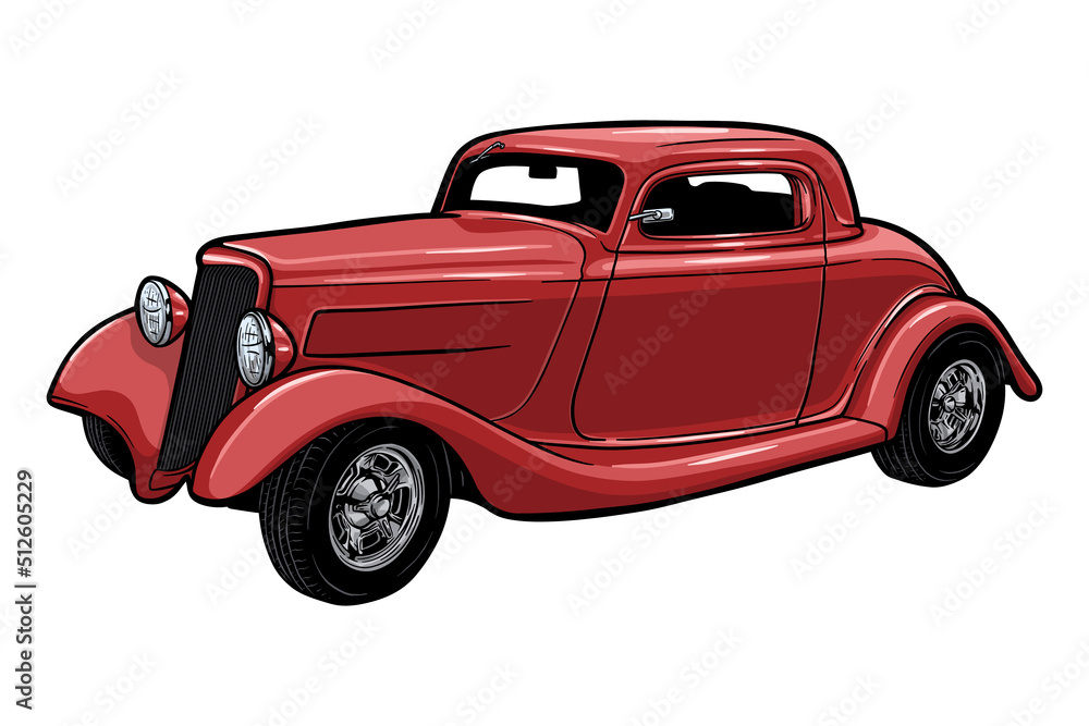  Vintage car vector illustration