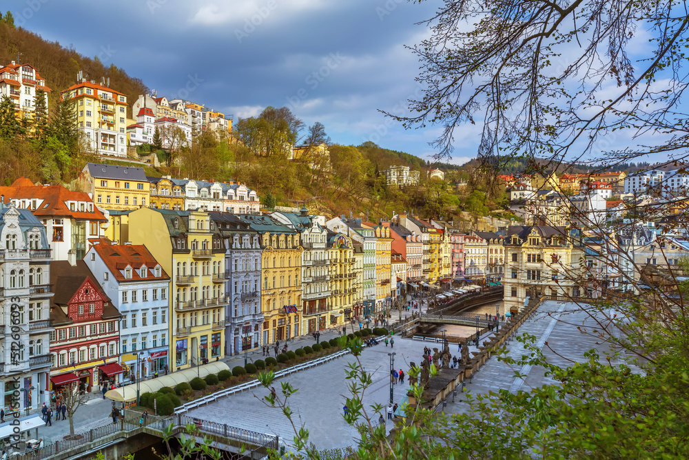 City center of Karlovy Vary, Czech republic