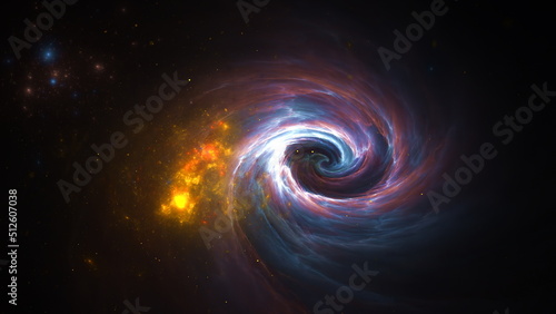 Galaxy billions stars and planets. Cosmic nebula in infinite universe. Light of distant stars and galaxy billions of light-years from Earth. 3d render