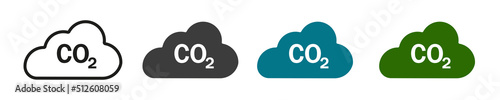 CO2 emissions cloud icon. Symbol isolated on a white background. Vector illustration eps10