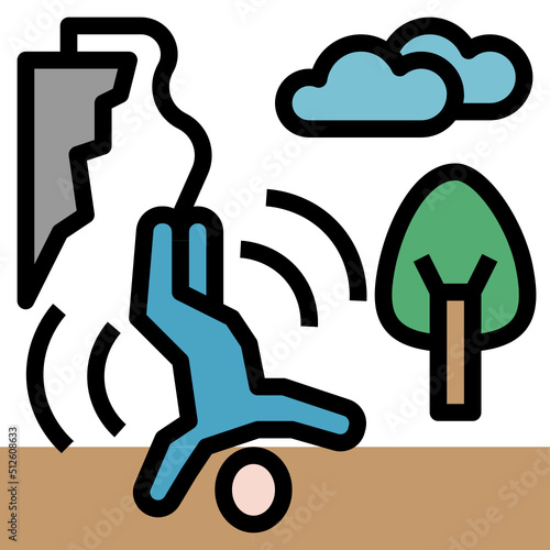 Bungy Jumping outline filled color Icon