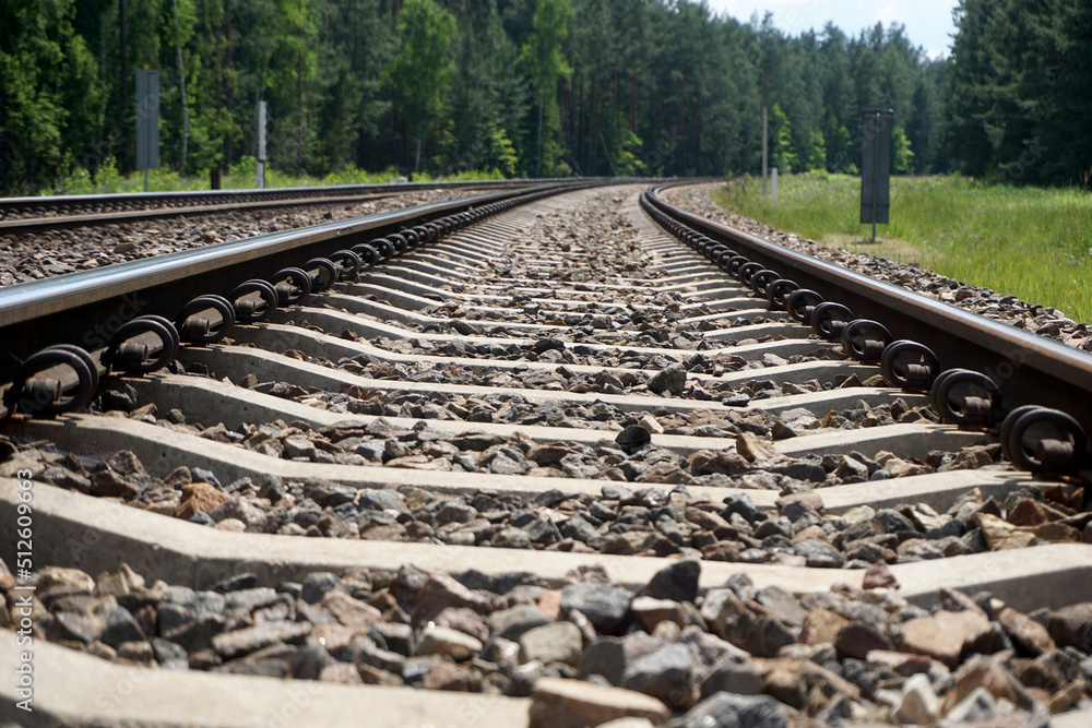 Fototapeta premium Train track/ railroad - perspective