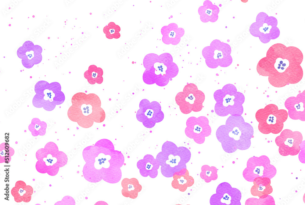 背景素材_水彩_花_ピンク 背景素材_水彩_花_ピンク