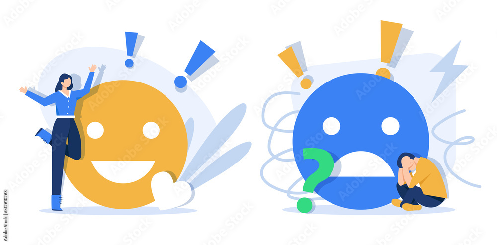 good experience, happy, unhappy emoji icons,Bad,customer support services, feedback concept, positive, negative emotions