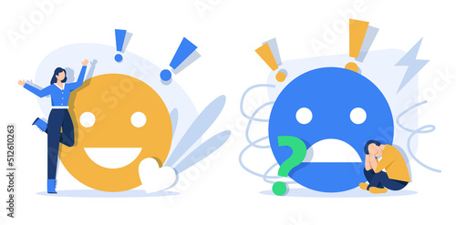 good experience, happy, unhappy emoji icons,Bad,customer support services, feedback concept, positive, negative emotions