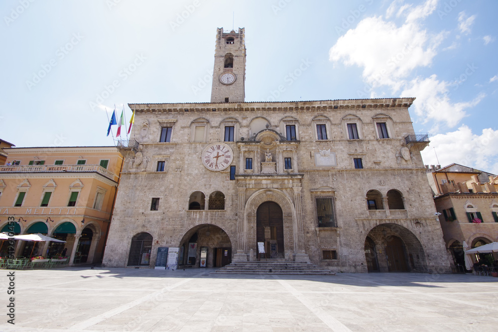 Ascoli Piceno - Marche - Palazzo dei Capitani del Popolo is one of the most famous historical buildings, in medieval style with its characteristic crenellated tower