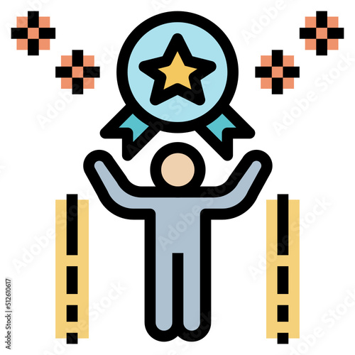 Empower outline filled color Icon