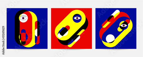 Different Faces vector illustration.