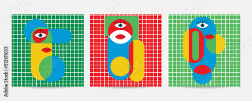 Different Faces vector illustration.