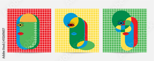Different Faces vector illustration.