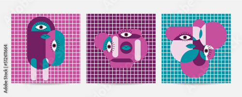 Different Faces vector illustration.