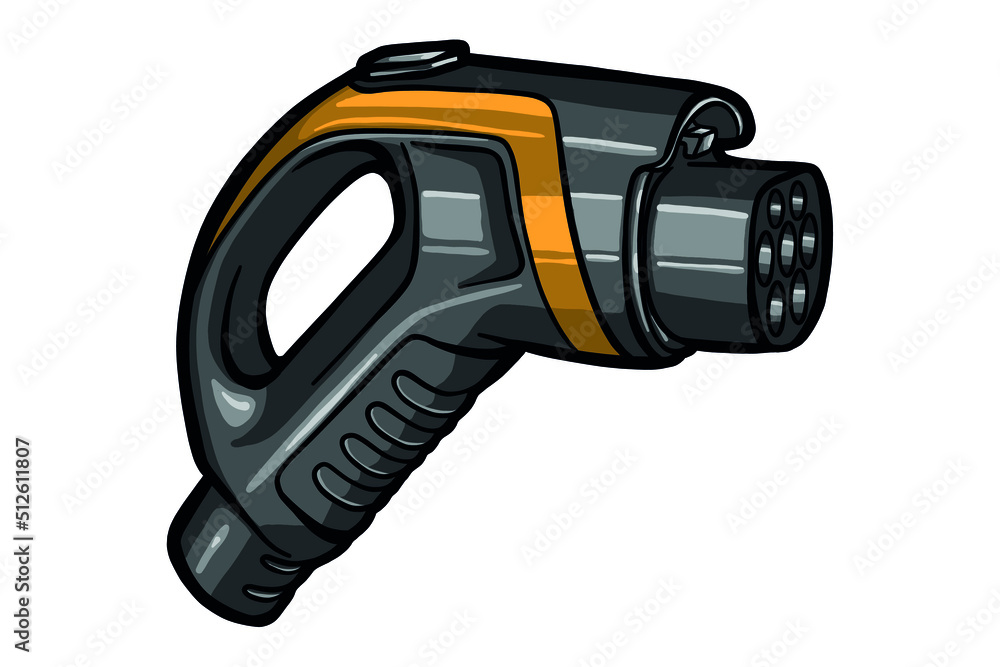 electric car charger car charging cable - vector illustration electric car charger car charging cable - vector illustration