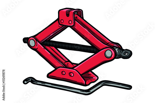 Scissor jack Car - vector illustration