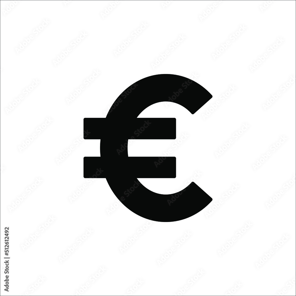 euro icon vector simple design on white background euro icon vector simple design on white background