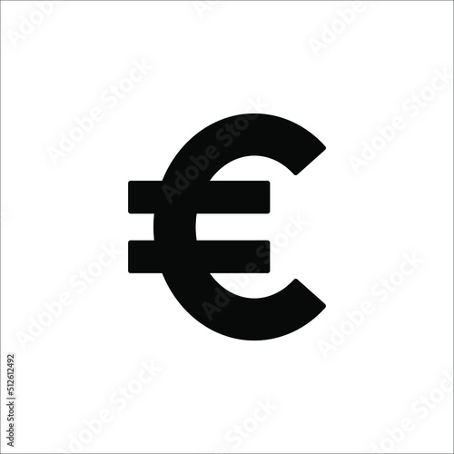 euro icon vector simple design on white background