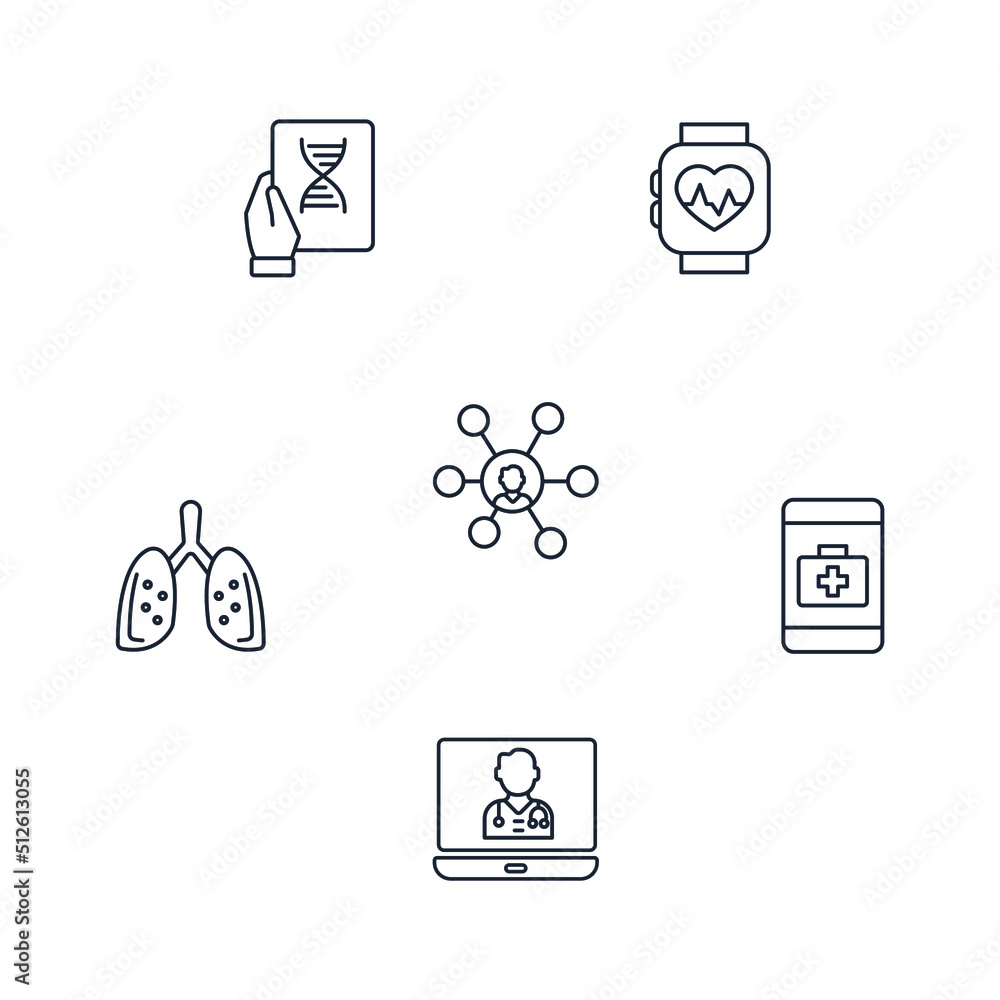 digital health icons set . digital health pack symbol vector elements
