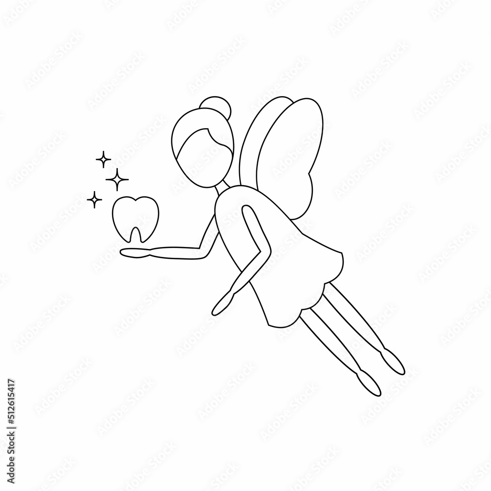 cute-tooth-fairy-with-wings-and-tooth-line-art-icon-vector
