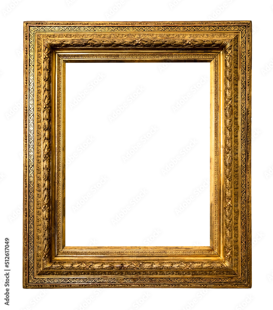 vertical old dark golden wide picture frame cutout vertical old dark golden wide picture frame cutout