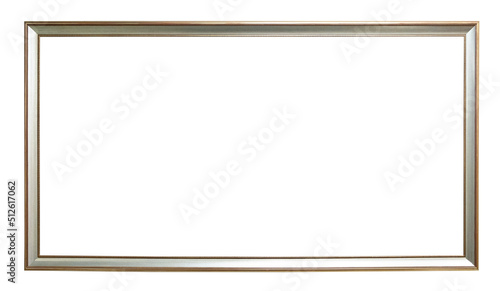 blank panoramic narrow silver picture frame cutout