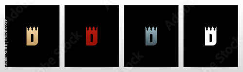 Crown Merged With Letter Logo Design D