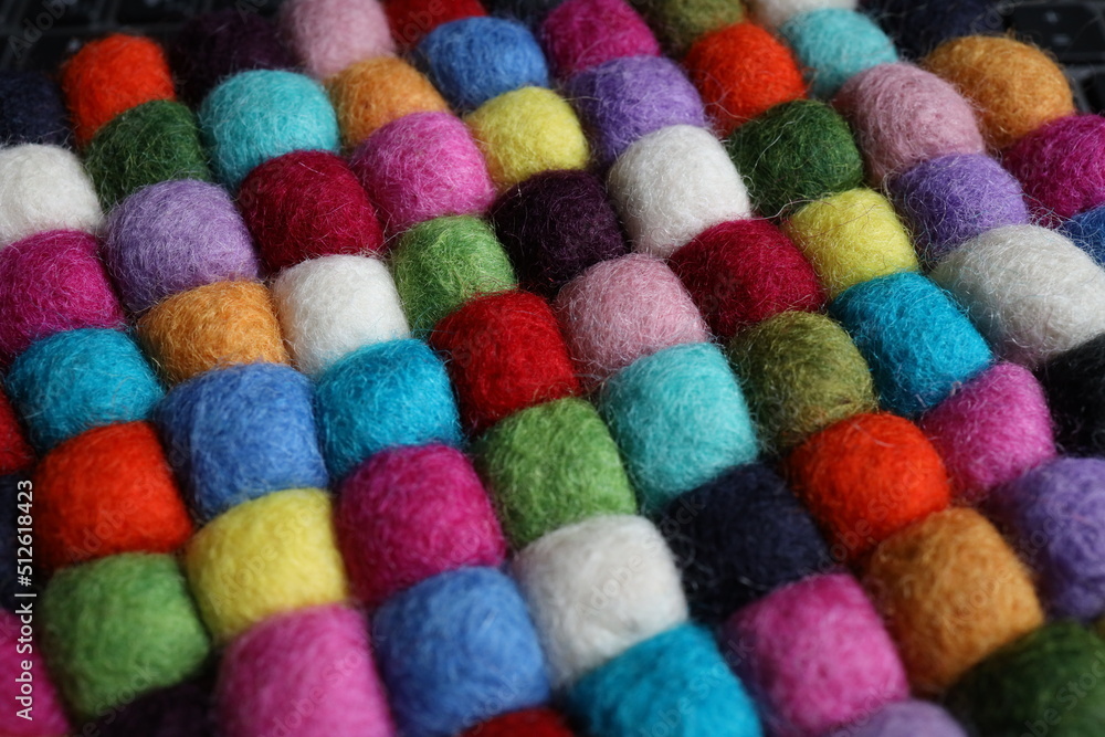 Fragment of a tea coaster made of felting wool Fragment of a tea coaster made of felting wool