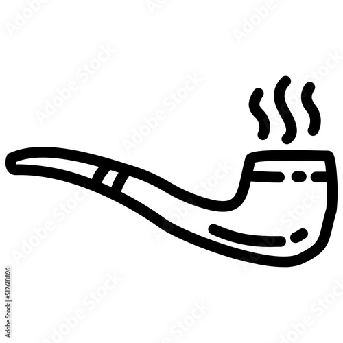 handdrawn smoking pipe icon