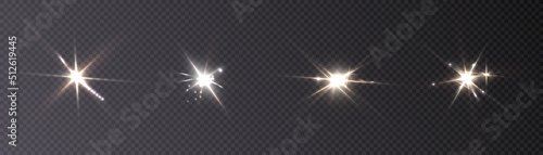 Light gold star png. Light sunshine. Light burst of bright light effect png. Vector 10 eps