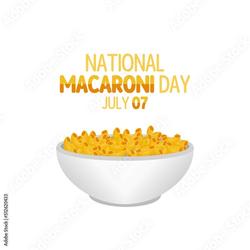 vector graphic of national macaroni day good for national macaroni day celebration. flat design. flyer design.flat illustration.