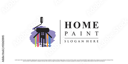 Home painting icon logo design inspiration with creative element Premium Vector