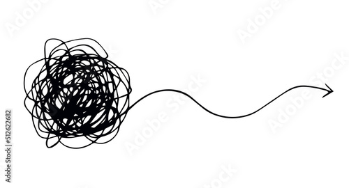 Unravel the tangled tangle. Vector drawing