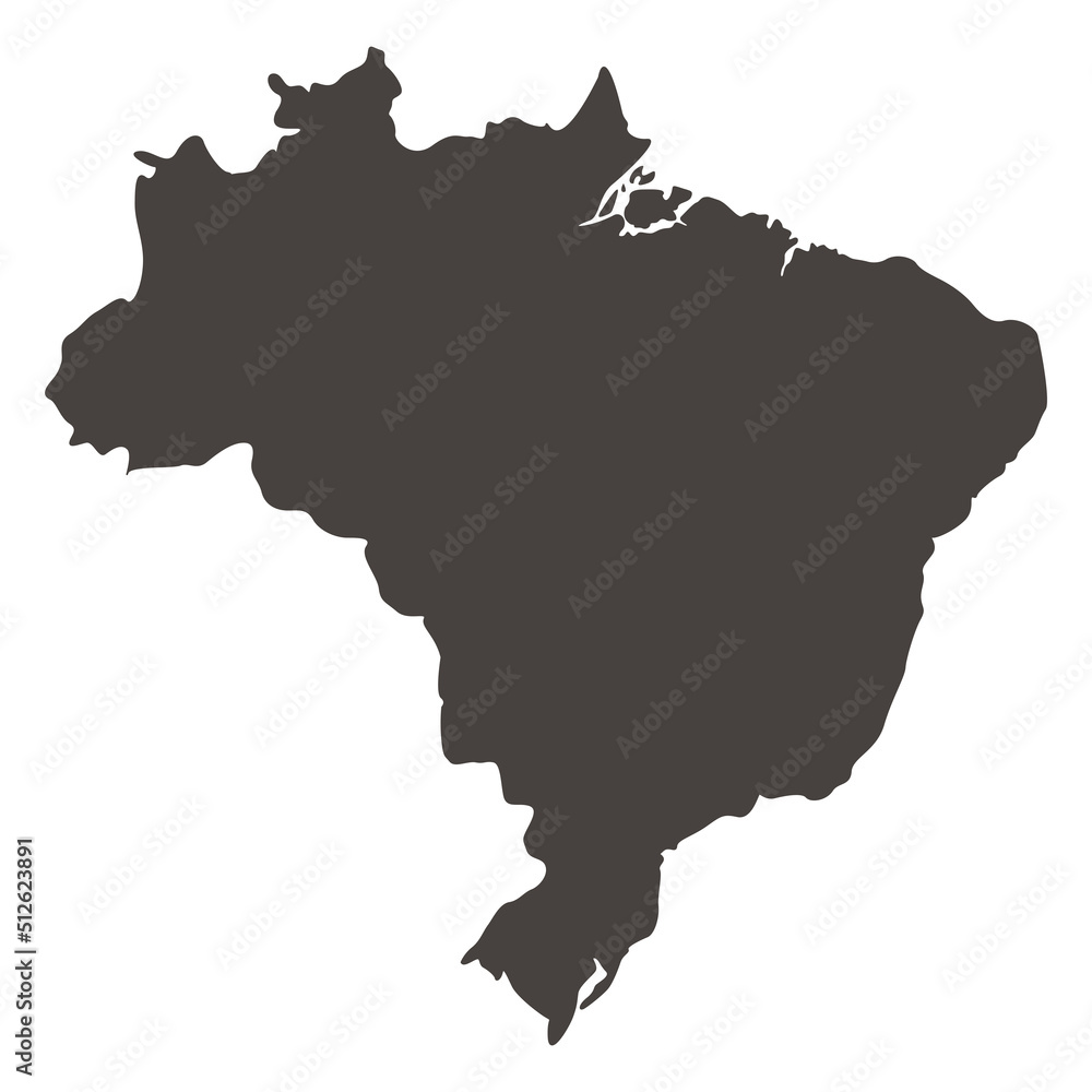 brazil country map silhouette