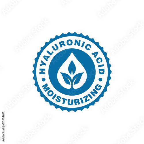 Hyaluronic acid icon. Moisturizing symbol for cosmetic products