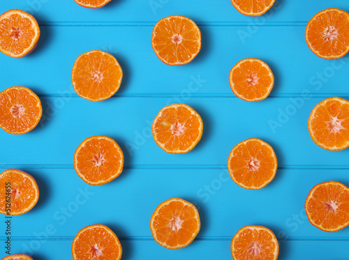 Oranges on wood background