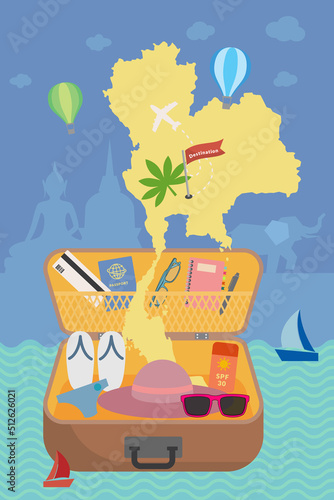 Welcome to Thailand. Travel destination poster, brochure, banner, flyer advertising