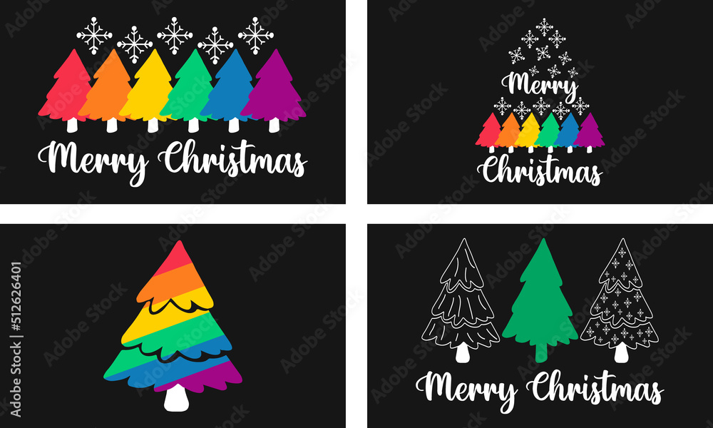 Merry Christmas Tree Pride Gay Vector T-shirt Merry Christmas Tree Pride Gay Vector T-shirt