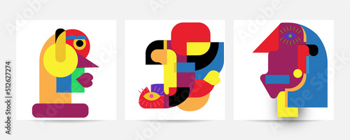 Different Faces vector illustration.