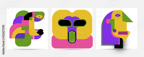 Different Faces vector illustration.