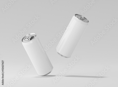 White aluminum soda can mockup, Metal can of 3d realistic container for beer or energy drink, 3d rendering