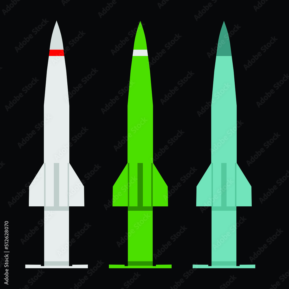 abstract ballistic missile set, vector illustration abstract ballistic missile set, vector illustration