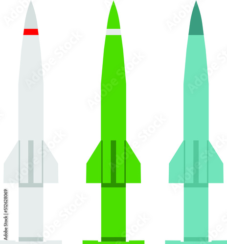 abstract ballistic missile set, vector illustration 