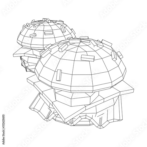 Hamburger or cheeseburger wireframe low poly mesh