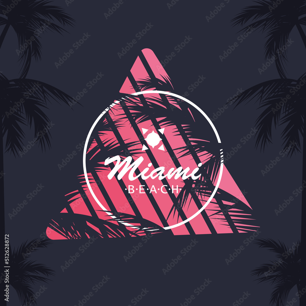 Obraz premium miami beach lettering poster