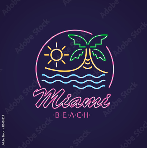 miami beach neon label