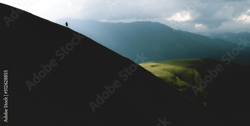 mountains in the fog