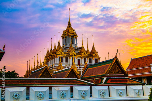 Loha Prasat temple in Bangkok Thailand