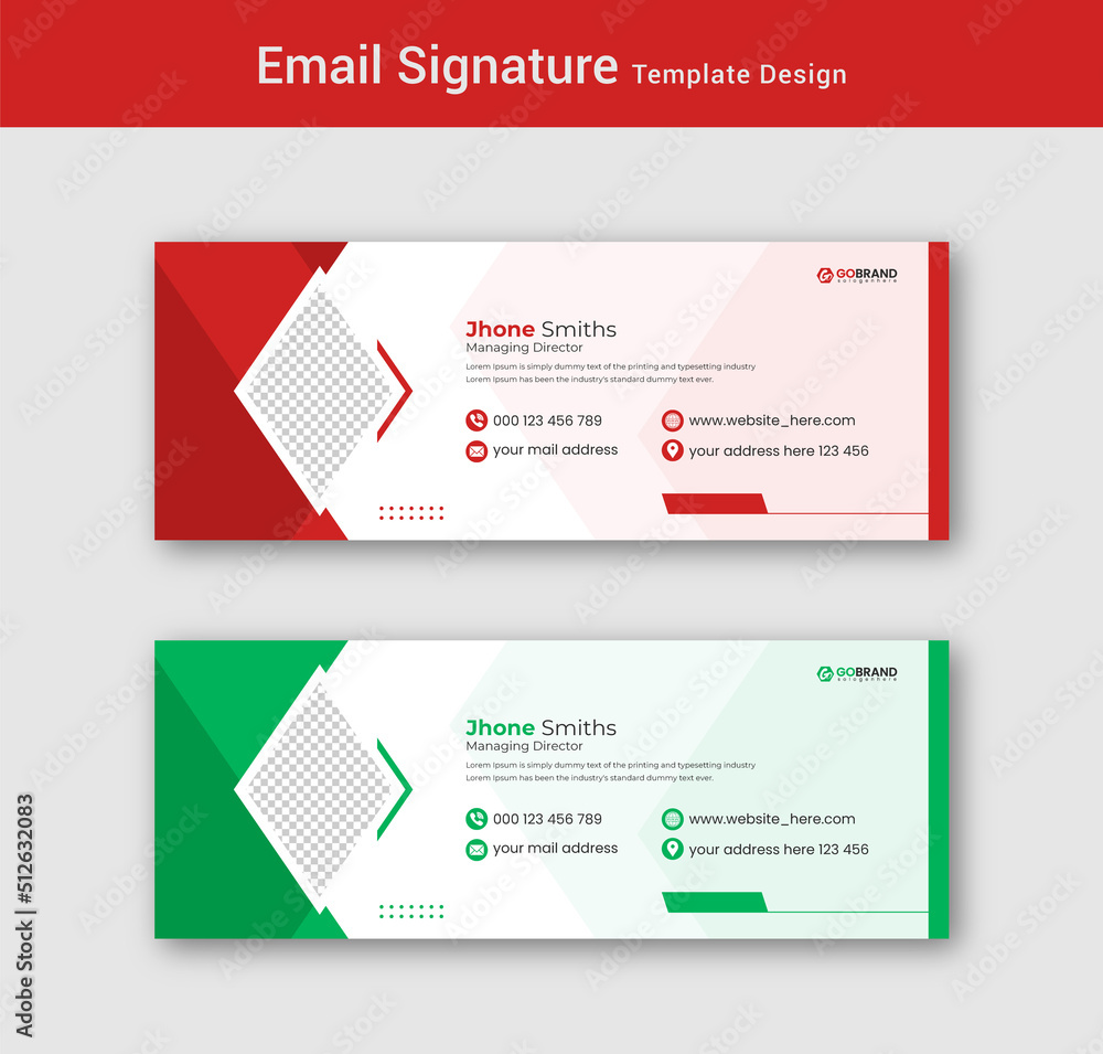 Modern creative business email signature template or email footer
Modern creative business email signature template or email footer
