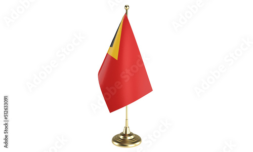 East Timor table flag on white background, 3d rendering, isolated