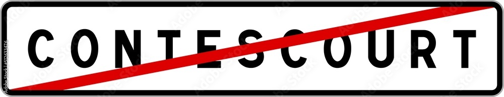 Panneau sortie ville agglomération Contescourt / Town exit sign Contescourt