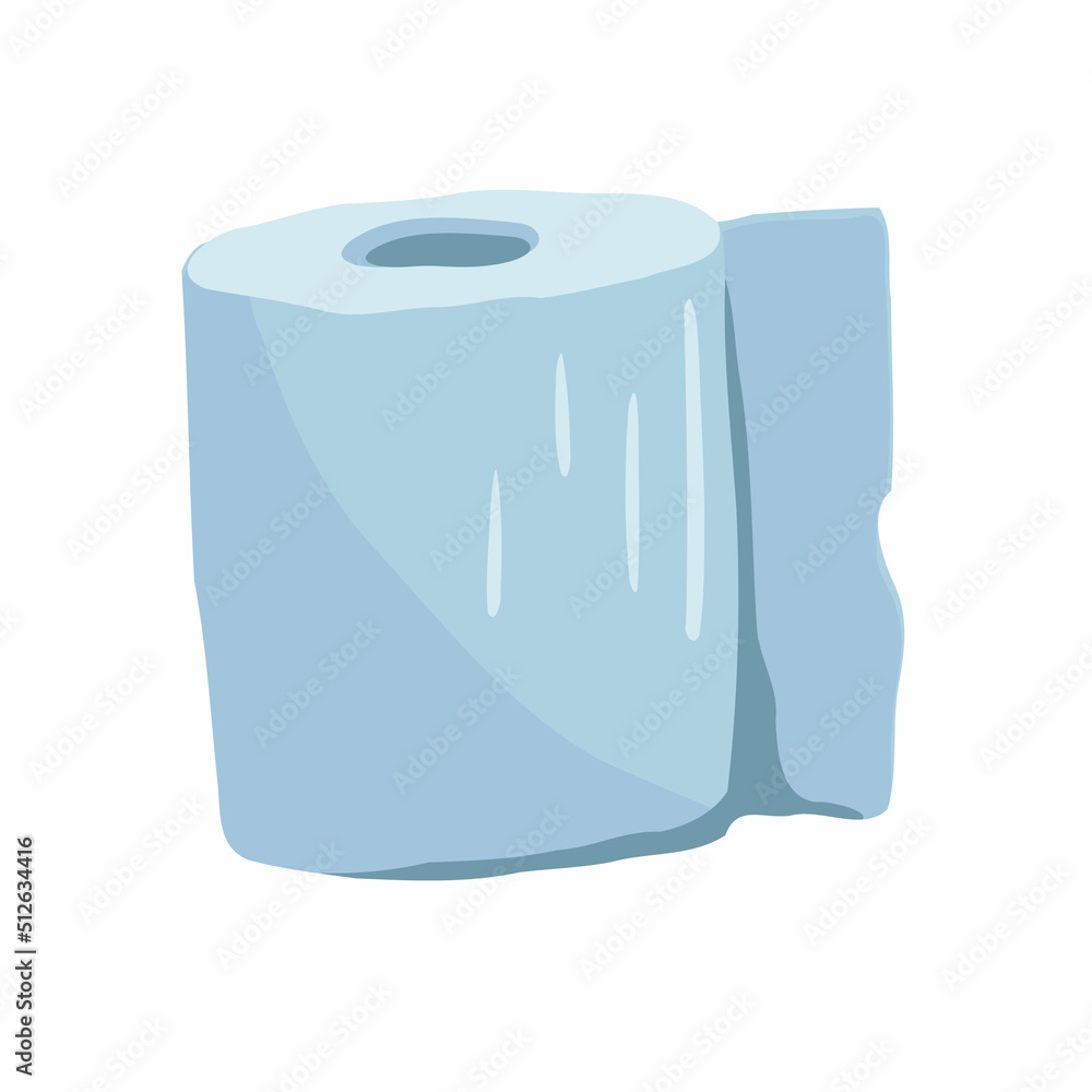 Vector illustration of toilet paper roll. Hand drawing doodle design. Hygienic care element. 