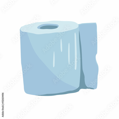 Vector illustration of toilet paper roll. Hand drawing doodle design. Hygienic care element. 